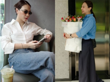 Đàm Thu Trang được khen mix đồ "đơn giản mà sang"