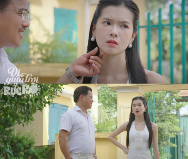 Tạo hình của cô gái tên Như (do Yên Đan đảm nhận) trong phim truyền hình Đi Giữa Trời Rực Rỡ.