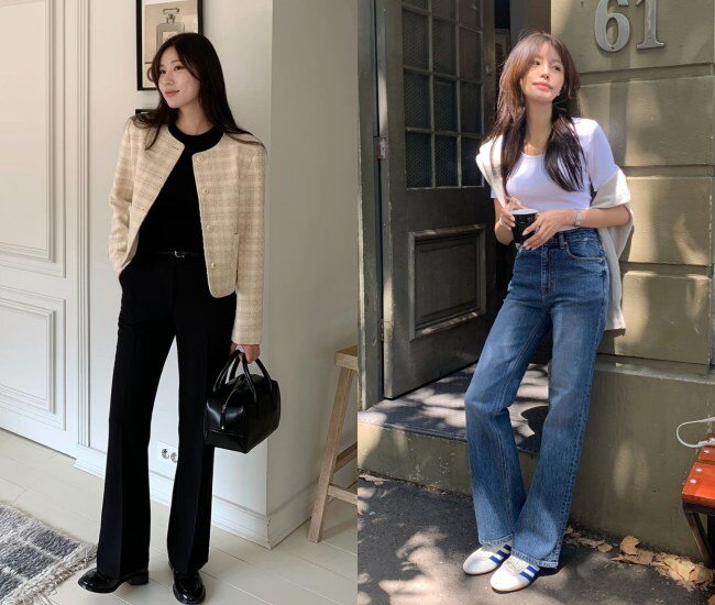 Công thức 2 quần – 2 váy giúp giày bệt trở nên “dễ mặc” hơn nhờ xử lý khéo tỷ lệ cơ thể. Chọn đúng phom dáng sẽ tạo hiệu ứng chân dài, dáng gọn, giúp tổng thể trông cao ráo và thanh thoát dù không cần giày cao gót.