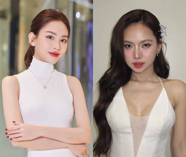 Ngô Lan Hương và Hoa hậu Mai Phương được ví như chị em sinh đôi vì sở hữu gương mặt có nhiều điểm giống nhau.