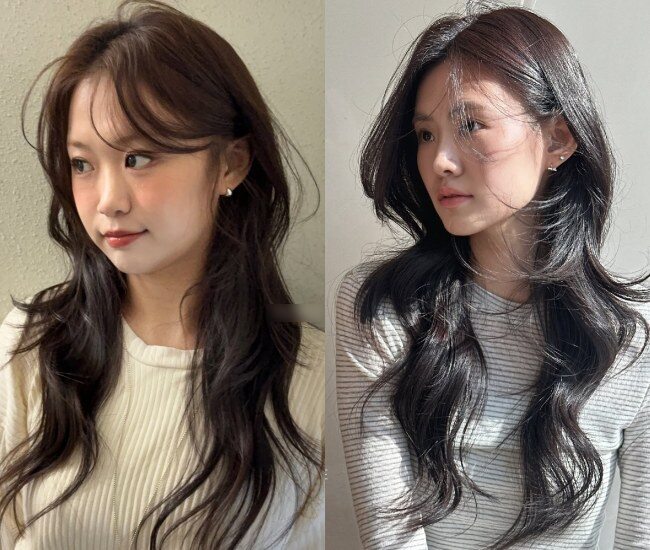 Tóc xoăn layer tạo độ phồng tự nhiên, giúp gương mặt gọn gàng và trẻ trung hơn. Kiểu tóc này dễ vào nếp, che khuyết điểm tốt và không cần tạo kiểu cầu kỳ.