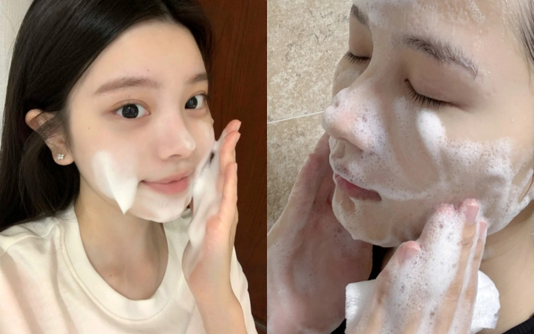  Hãy ưu tiên sữa rửa mặt dịu nhẹ, không chứa cồn và rửa bằng nước ấm. Đừng rửa mặt quá nhiều lần, chỉ 2 lần mỗi ngày là đủ để giữ da sạch mà không bị khô.