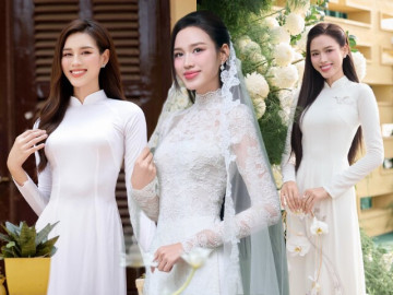 4 chiếc áo dài trắng đắt giá của dâu hào môn Đỗ Thị Hà