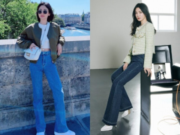 Song Hye Kyo cao chưa đến 1m7 nhưng diện quần jeans kiểu nào cũng đẹp, nhìn cách phối đơn giản nhưng cực kỳ tôn dáng!