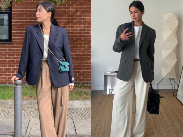 Blazer và kiểu quần chân ái này chính là bộ đôi giúp dân công sở mặc tối giản mà không hề đơn điệu