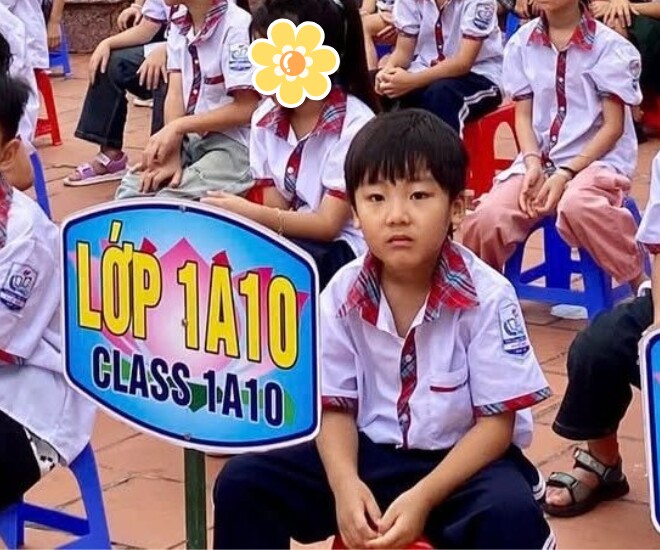 Bé Bo được mẹ cho học tiểu học ở trường quê Bắc Ninh (Nguồn ảnh: Trường Tiểu học Phố mới).