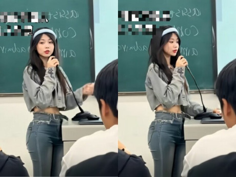 Yêu con - Con chụp lén cô giáo dạy tiếng Anh ở lớp gửi cho bố mẹ, phụ huynh xem ảnh mà ngẩn người