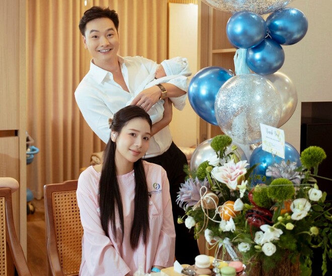 Hotgirl Hà Nội đẹp nõn nà sau sinh con cho nam diễn viên giờ vàng VTV, mẹ chồng chăm cháu để con dâu ngủ đến 12h trưa - 1