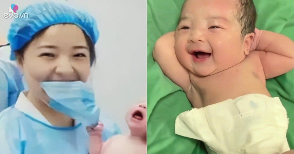 Bé sơ sinh khiến y tá đỡ đẻ "cười xỉu” trong phòng mổ, vừa chào đời ...