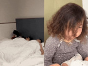 Yêu con - Cặp vợ chồng ngủ say không hay biết gì, hành động con gái làm với em sơ sinh ở góc giường khiến ai nấy nghẹn ngào