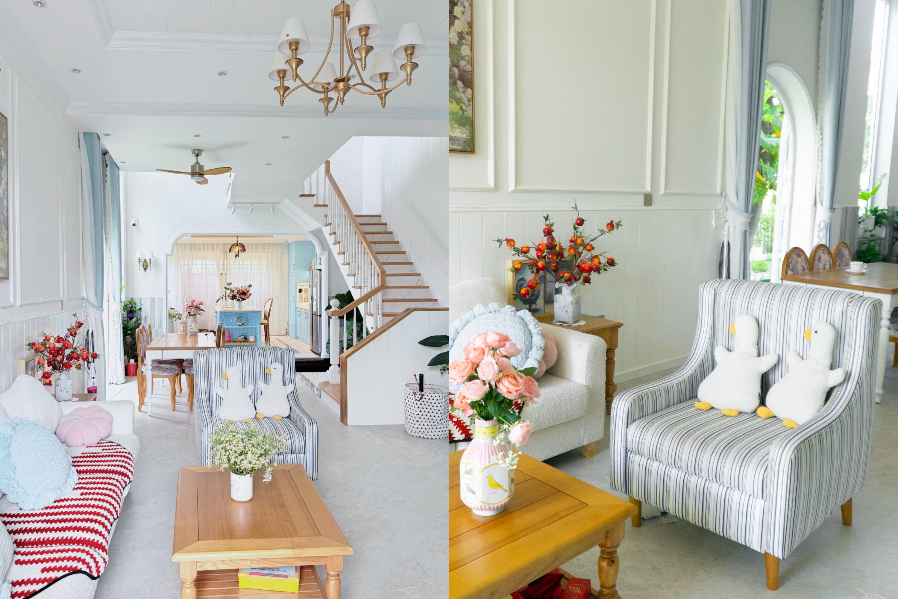 Cặp vợ chồng 8X Đà Nẵng chi 7 tỷ đồng xây biệt thự phủ màu xanh bầu trời, phong cách thơ mộng ai nhìn cũng mê - 2