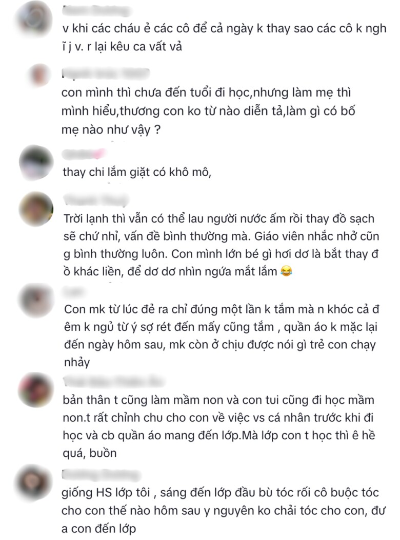 Phụ huynh để lại nhiều bình luận trái chiều từ bài đăng của cô giáo.