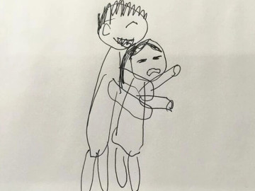 Cho con gái đi học vẽ để phát triển năng khiếu, tình cờ phát hiện bức tranh trong cặp con, người mẹ toát mồ hôi lạnh