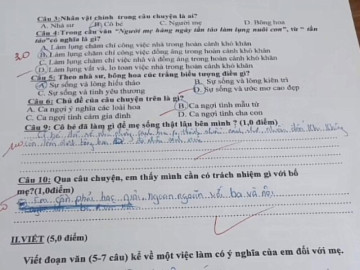 Bài kiểm tra tiếng Việt của học sinh tiểu học khiến giáo viên không thể cho điểm, 4 chữ viết về mẹ đầy xót xa
