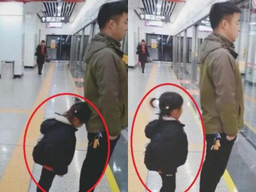 Yêu con - Cõi mạng rầm rộ bức ảnh chụp bố và con gái ở ga tàu, hành động của đứa trẻ khiến ông bố được khen hết lời