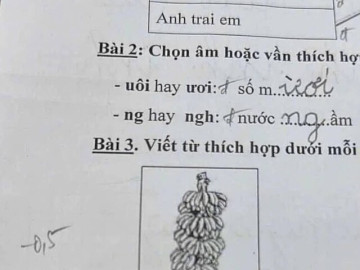 Yêu con - Cô giáo giao bài tập tiếng Việt điền từ, học sinh lớp 1 đưa ra loạt đáp án khiến cộng đồng mạng xôn xao