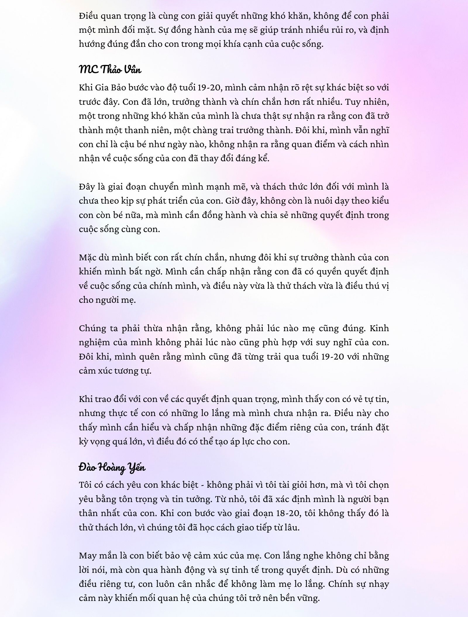 9 MẸ 10 Ý: Lưu Thiên Hương, MC Thảo Vân, Đào Hoàng Yến tiết lộ loạt chuyện khóc dở mếu dở “Khi con 19” - 6