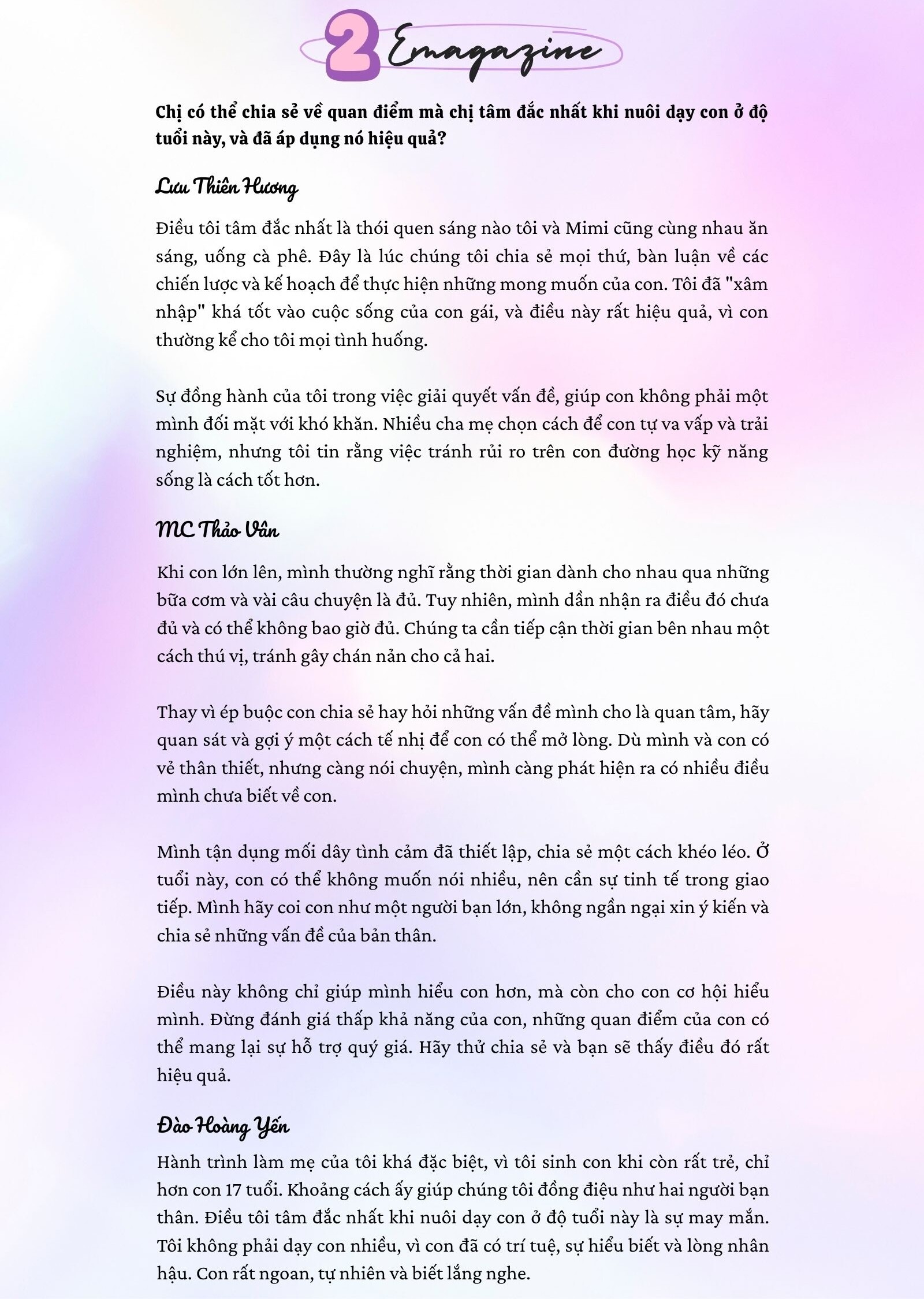9 MẸ 10 Ý: Lưu Thiên Hương, MC Thảo Vân, Đào Hoàng Yến tiết lộ loạt chuyện khóc dở mếu dở “Khi con 19” - 9