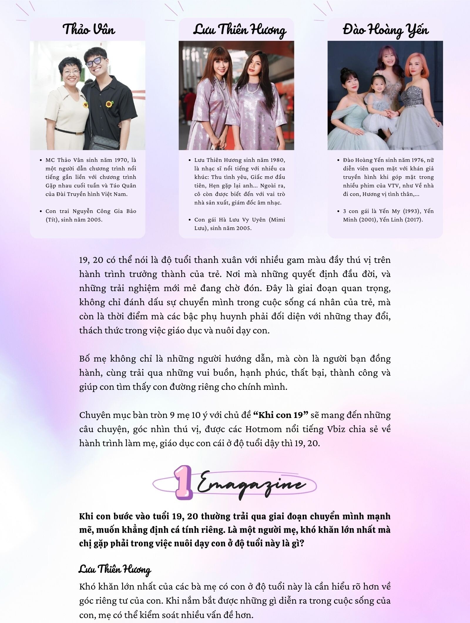 9 MẸ 10 Ý: Lưu Thiên Hương, MC Thảo Vân, Đào Hoàng Yến tiết lộ loạt chuyện khóc dở mếu dở “Khi con 19” - 3