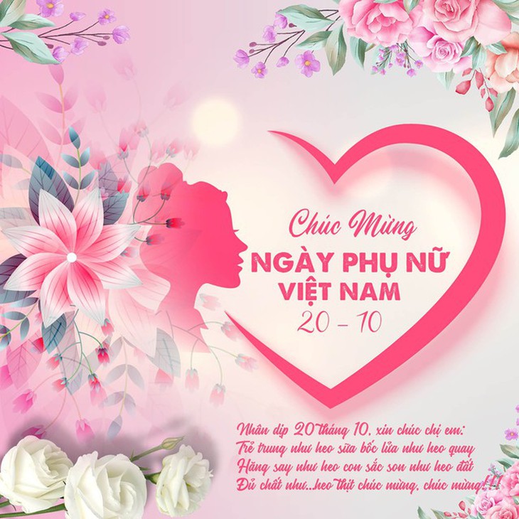 Thiệp chúc mừng ngày Phụ nữ Việt Nam 20/10.