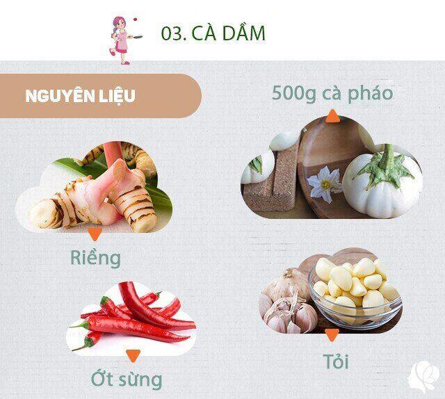 Chuẩn bị: 500g cà pháo, tỏi, muối, riềng, đường, giấm, ớt sừng.