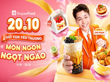 ShopeeFood chiêu đãi phái đẹp bằng vạn món ngon cùng deal hời nhân dịp 20.10