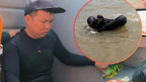 Ứng cứu người đàn ông ngồi trên phao, vẫy tay cầu cứu giữa biển Nhật Lệ