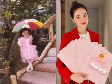 "Công chúa" váy hồng này lớn lên thành mỹ nhân nhiều sổ đỏ trong showbiz Việt, được bố mẹ nuôi dạy khắt khe