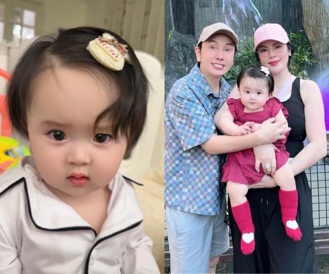 Con gái Hoa hậu Phương Lê và NSƯT Vũ Luân chưa biết nói đã say sưa hát hò.