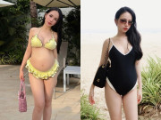 Thời trang - Đủ kiểu đồ bơi khoe bụng bầu của ái nữ đại gia Minh "Nhựa"