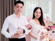 Giải trí - Hai bé gái sinh đôi kháu khỉnh nhà Dương Khắc Linh - Sara Lưu