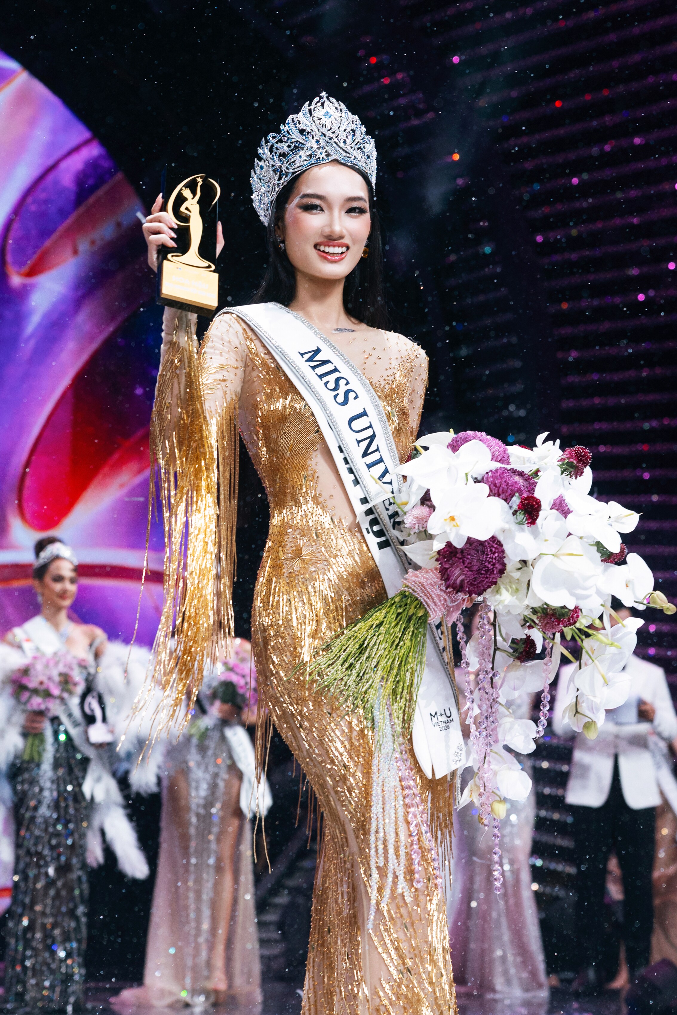 Trực tiếp Chung kết Miss Universe Vietnam 2026: Tân Hoa hậu chính thức gọi tên Quỳnh Anh, Pháo là Á hậu 3 - 1