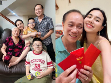 Đinh Ngọc Diệp khoe gia đình "tứ đại đồng đường" đẹp như tranh, bố ruột là nhà văn nổi tiếng