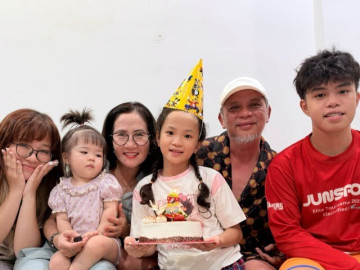 NSƯT Nguyệt Hằng mừng sinh nhật con thứ 4, nhóc tì mới 8 tuổi đã là dì của đàn cháu