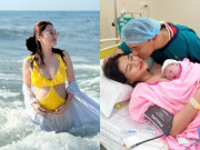 Bà bầu - Cô nhân viên văn phòng "đốn tim" nam thần VTV cao 1m8, mang bầu mặc bikini khoe bụng xinh, đi đẻ ở viện quốc tế