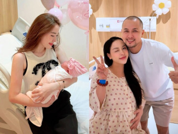 Bà bầu - Hot girl Sài thành sinh con thứ 3 với anh trai Bảo Thy, ngoại hình nhóc tỳ như "photocopy" từ bố thiếu gia