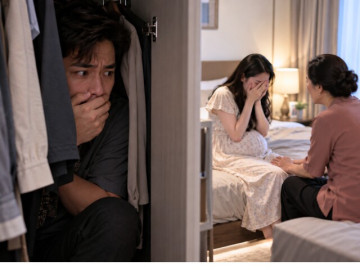 Bà bầu - Trốn trong tủ quần áo định tạo bất ngờ cho vợ bầu, tôi đứng không vững với những gì mình nghe thấy