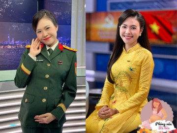 Thượng úy - MC Huyền Trang sinh con với chồng làm ở VTV, kể chuyện mang bầu lên sóng trực tiếp, cảm nhận từng cú đạp của con
