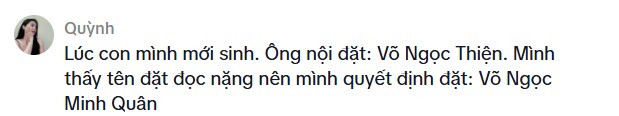 Ông nội định đặt tên cho cháu là Võ Ngọc Thiện, mẹ quyết đổi thành cái tên khác nghe nhẹ nhàng mà rất hay - 1