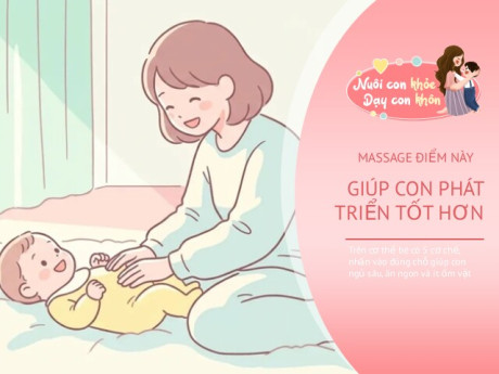 Trên cơ thể bé có 5 cơ chế, nhấn vào đúng chỗ giúp con ngủ sâu, ăn ngon và ít ốm vặt