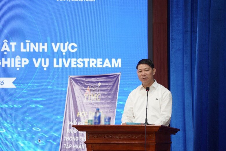 Ông Nguyễn Thanh Hải - Giám đốc Trung tâm Đo kiểm PTTHamp;TTĐT phát biểu giới thiệu về mục đích, ý nghĩa của chương trình hội thảo.