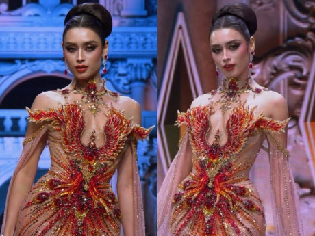 Đẹp - Emoura Phạm đổi váy "phượng hoàng lửa" ở bán kết Miss Grand