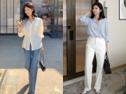 Thời trang - Mùa Thu muốn mặc đẹp mà không cần nghĩ nhiều, chị em cứ phối sơ mi dài tay với quần jeans là "chuẩn bài"