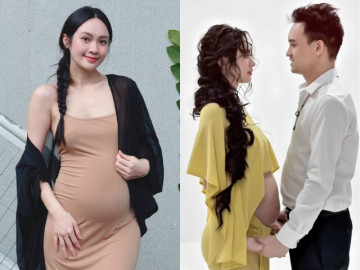 Giải trí - Vũ Thúy Quỳnh hy vọng em bé thừa hưởng chiếc mũi cao giống bố mẹ, bụng bầu vượt mặt vẫn chăm chỉ đi làm 