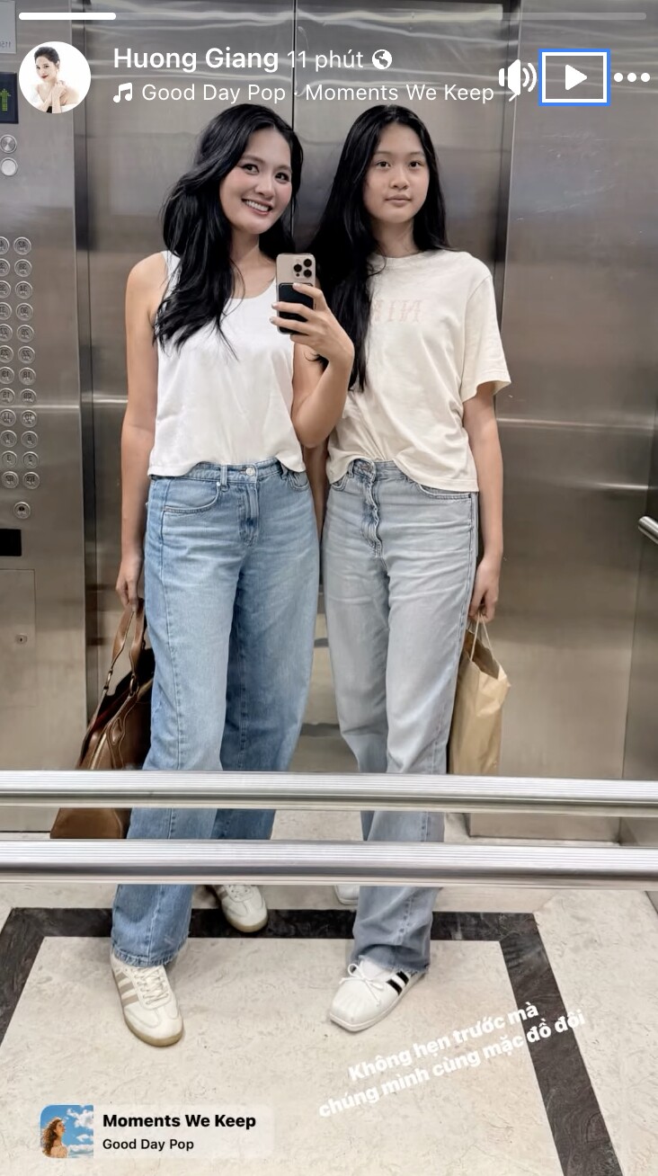 Con gái Hương Giang tuổi dậy thì cao lớn, xinh đẹp không thua kém mẹ Hoa hậu.