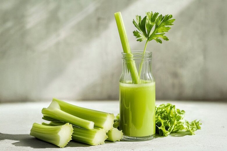 Nước ép cần tây được nhiều chị em lựa chọn khi xây dựng chế độ ăn kiểm soát cân nặng.
