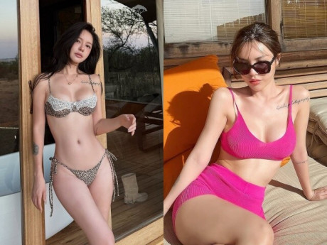 "Phú bà" Sài thành thả dáng với bikini da báo: Đường cong như tạc, làn da trắng nõn cùng gu mặc quyến rũ ở tuổi 37