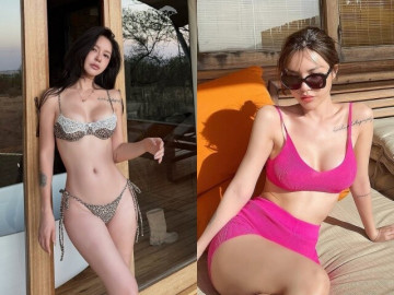 "Phú bà" Sài thành thả dáng với bikini da báo: Đường cong như tạc, làn da trắng nõn cùng gu mặc quyến rũ ở tuổi 37