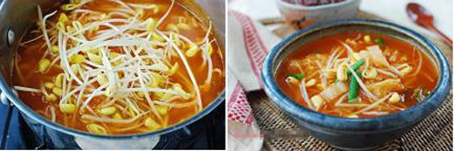 Canh giá đỗ với kim chi Hàn Quốc - 2